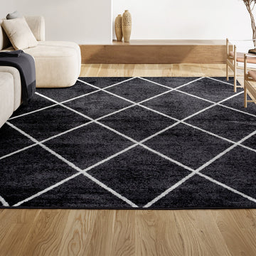 Cole Minimalist Diamond Trellis Area Rug